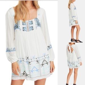 Free People Rhiannon Embroidered Mini Dress